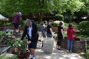 workers attending plant garden