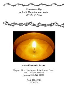 Holocaust Remembrance Day brochure cover