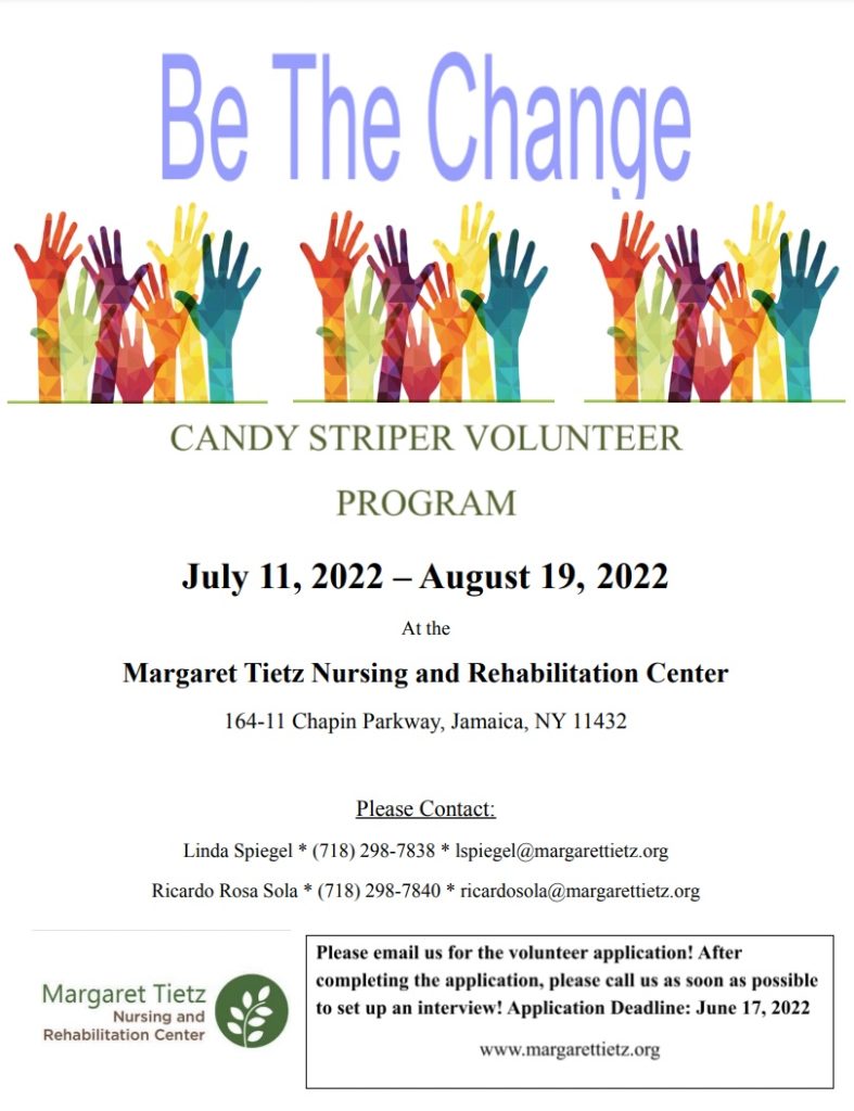 image of candy striper volunteer program flyer
