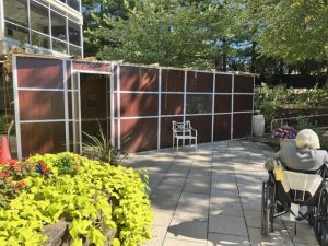 outdoor seating area for Sukkot